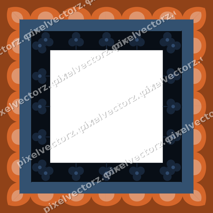 Decorative picture frame border in dark blue with scale band