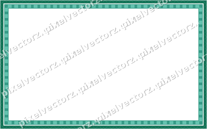 Decorative picture frame border in green and teal with dentil