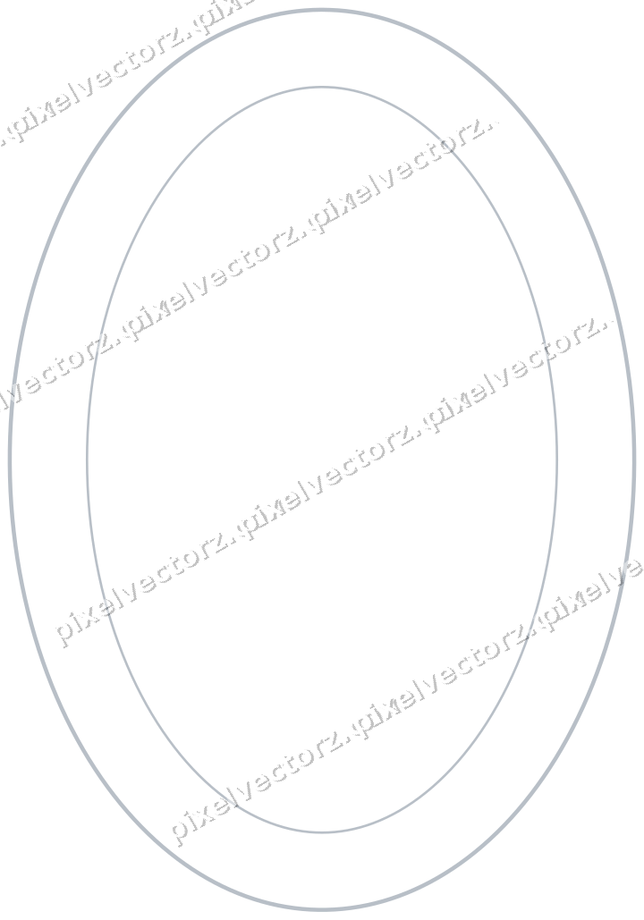 Decorative line art frame in dark blue and white with oval
