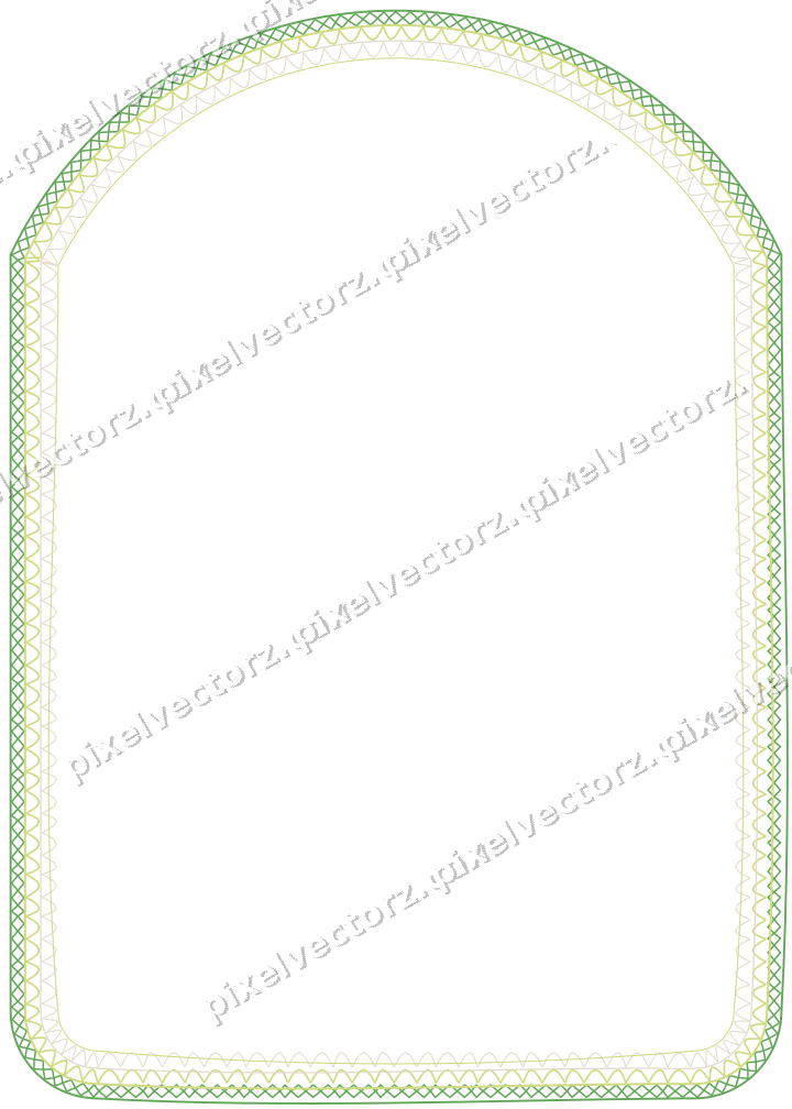 Decorative line art frame in lime and yellow with label plaque