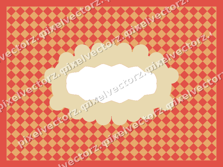 Decorative patterned mat frame in red with harlequin diamonds