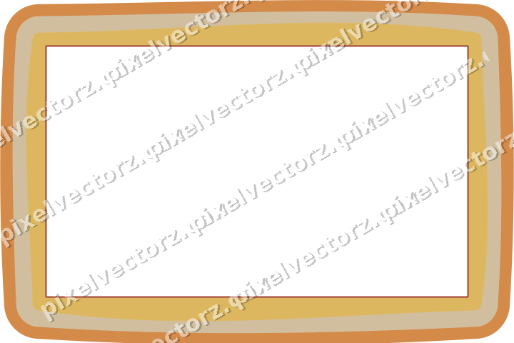 Decorative line art frame in orange and amber with label plaque