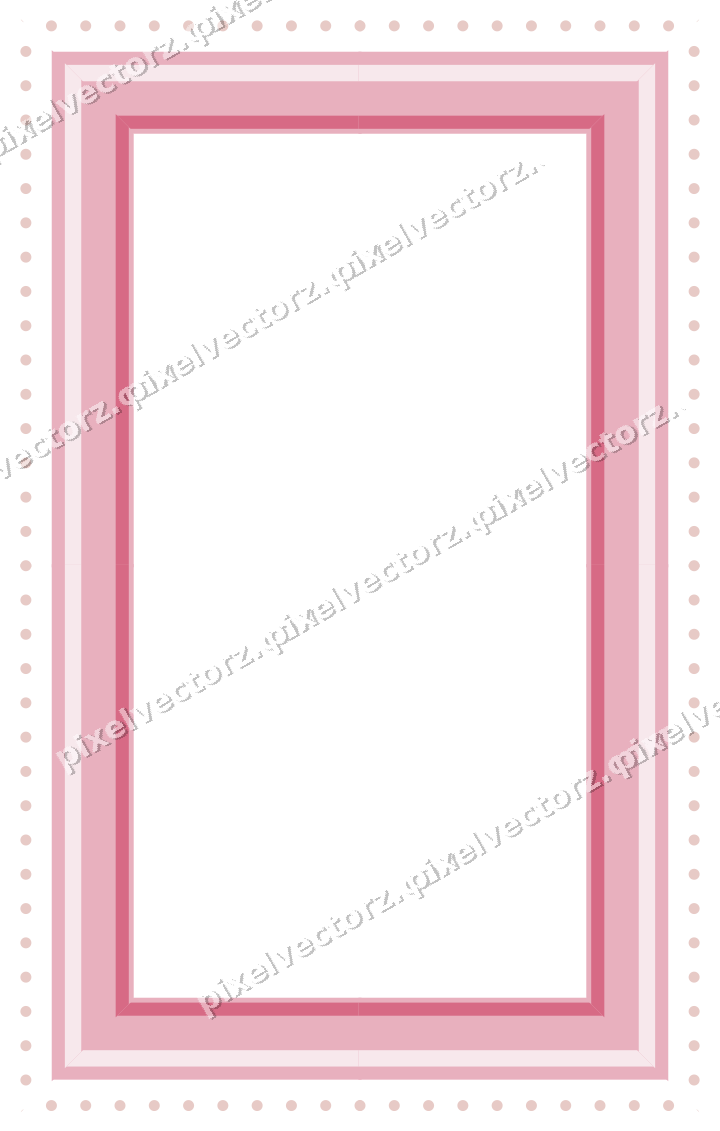 Decorative picture frame border in pale pink and pale red with dot row