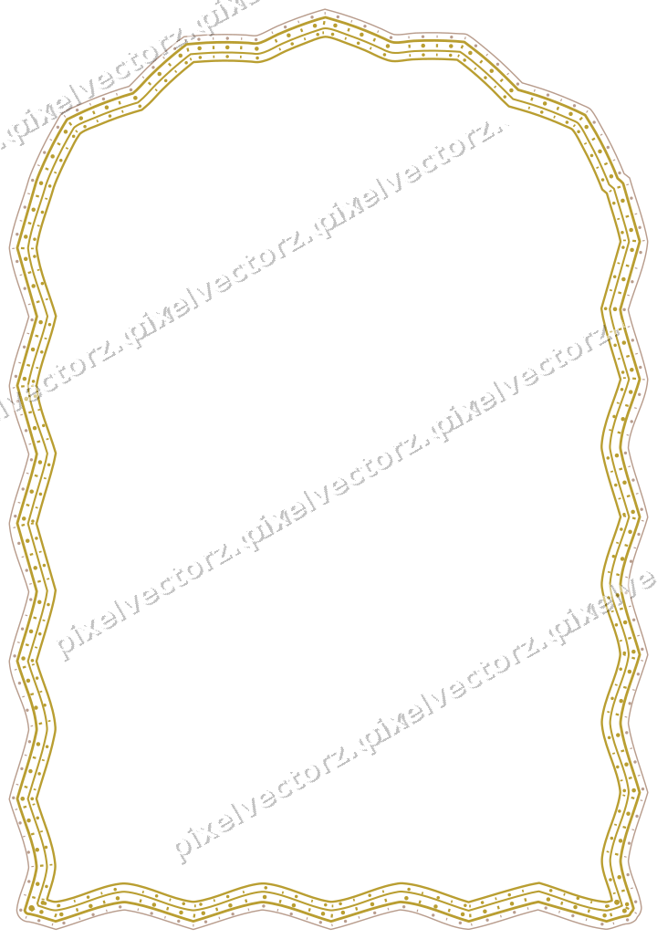 Decorative line art frame in amber and pale orange with label plaque