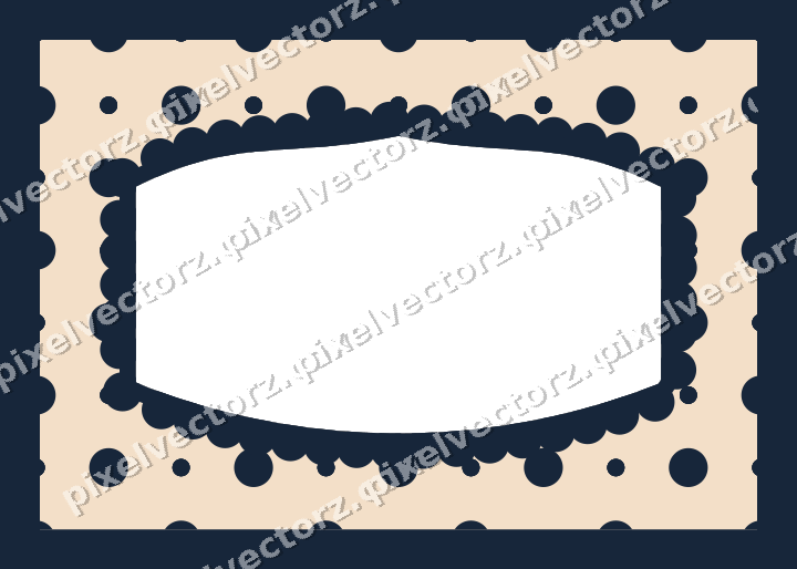 Decorative patterned mat frame in dark blue and orange with polka dots