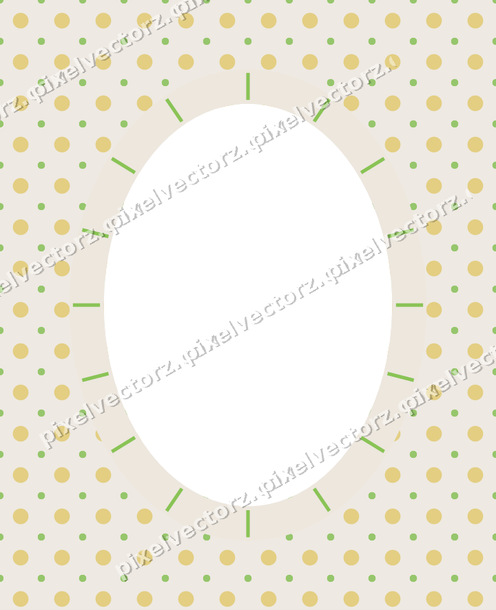 Decorative patterned mat frame in lime and yellow with polka dots