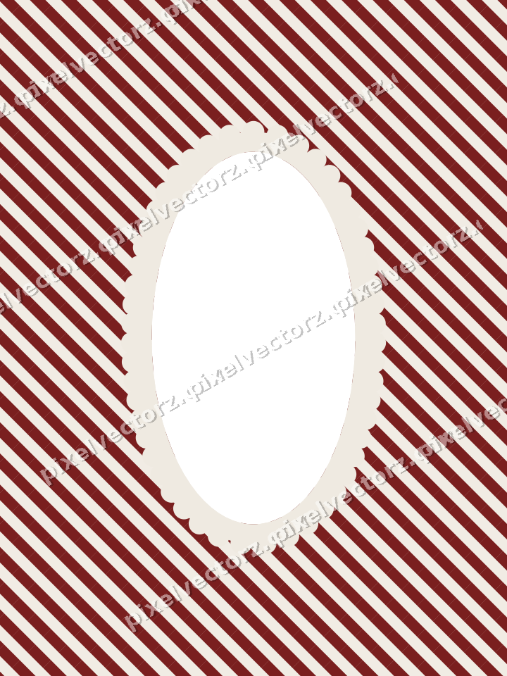 Decorative patterned mat frame in dark red with horizontal stripes
