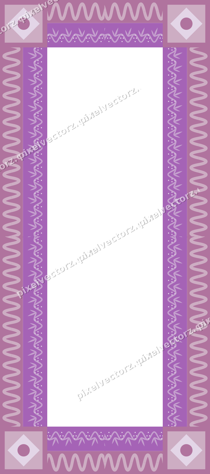 Decorative picture frame border in purple and blue with wave band