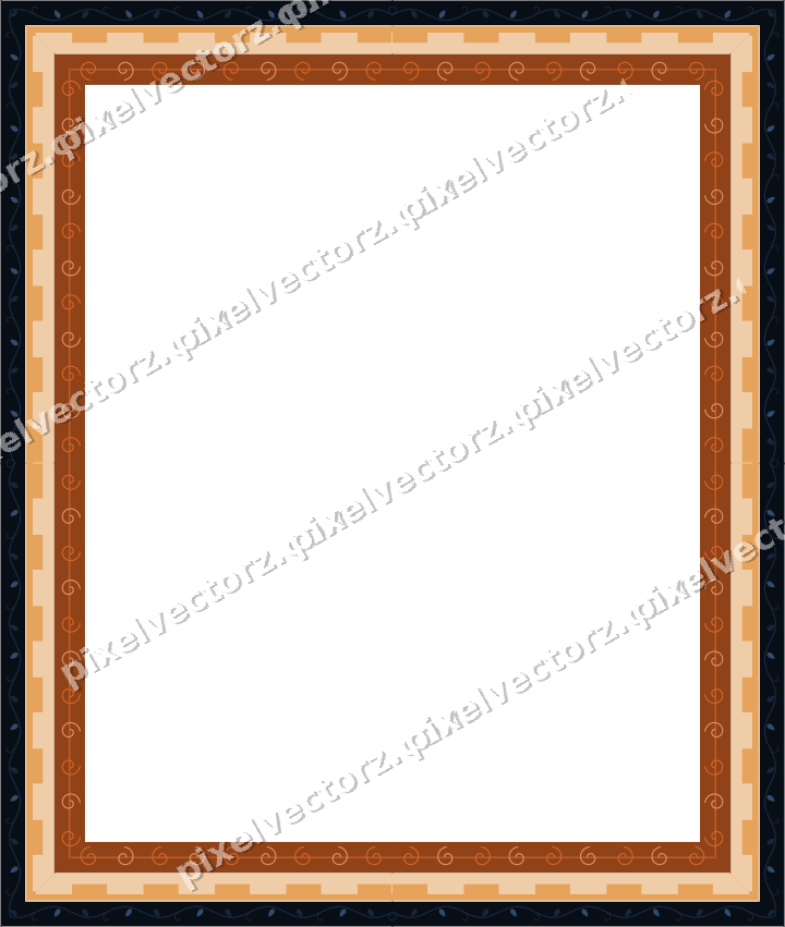 Decorative picture frame border in dark blue with ivy scroll