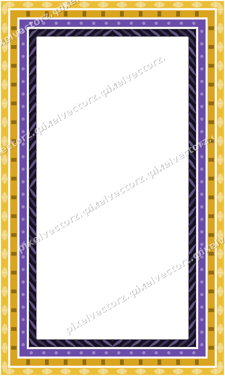 Decorative picture frame border in amber and purple with dot row