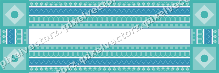 Decorative picture frame border in blue and cyan with palmette