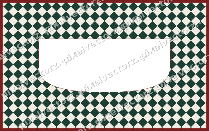 Decorative patterned mat frame in dark red with checkerboard