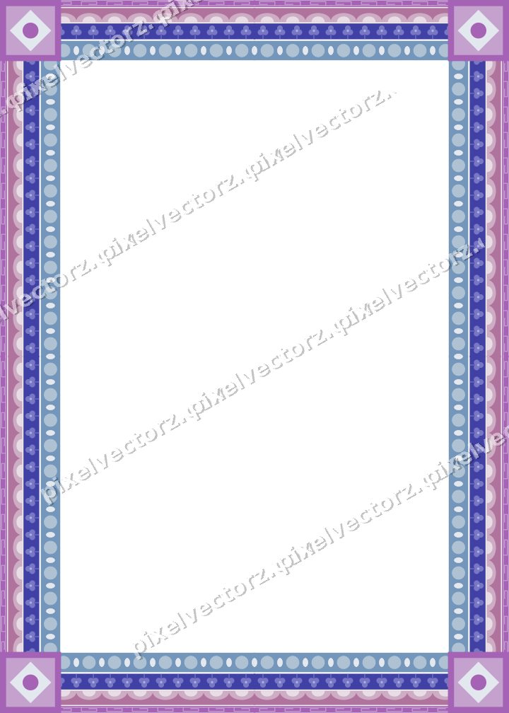 Decorative picture frame border in purple and blue with bead and reel