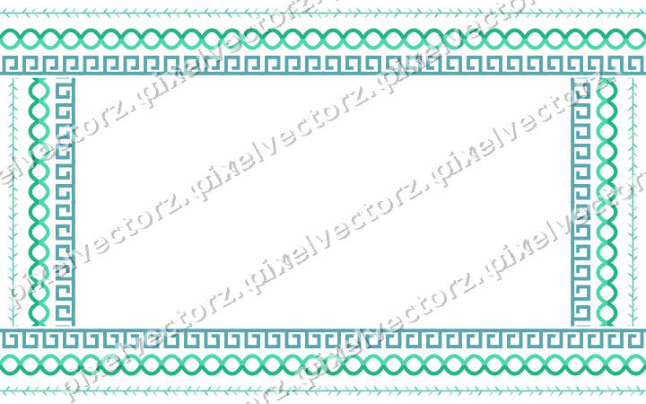 Decorative picture frame border in green and teal with laurel moulding