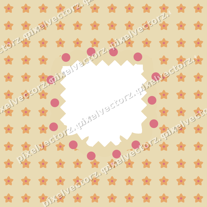 Decorative patterned mat frame in red and orange with small blossoms