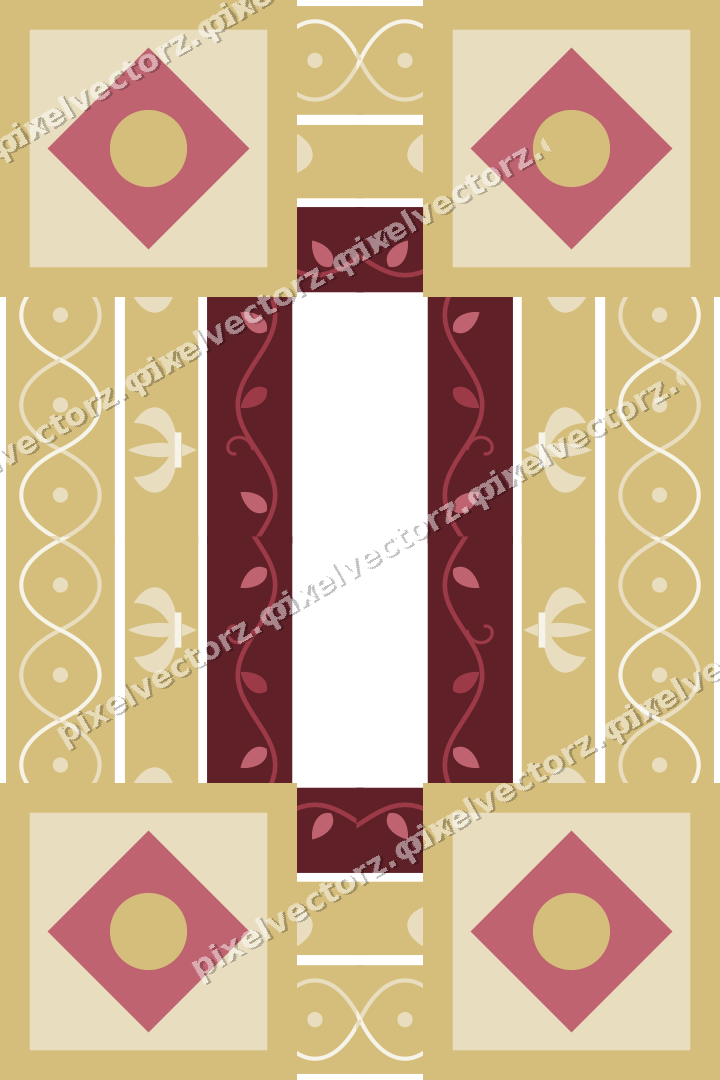 Decorative picture frame border in dark pink and red with arabesque