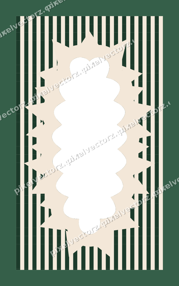 Decorative patterned mat frame in dark green with vertical stripes