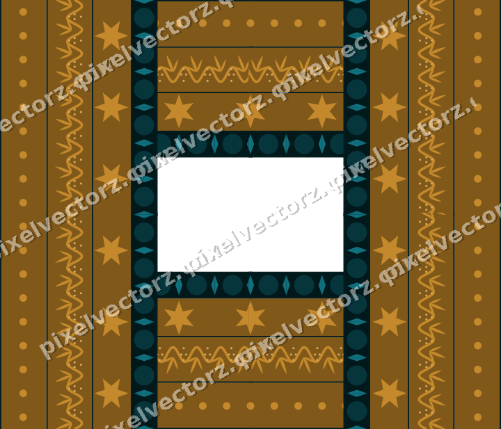 Decorative picture frame border in amber and dark teal with dot row