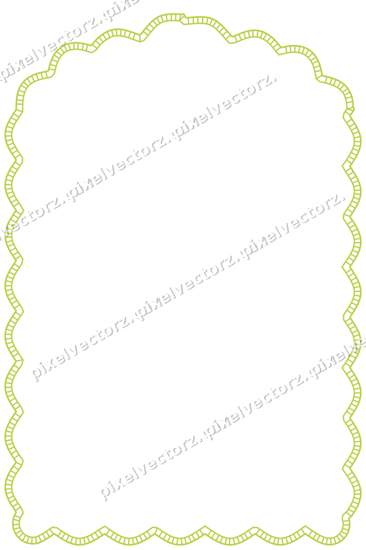 Decorative line art frame in dark magenta and lime with label plaque