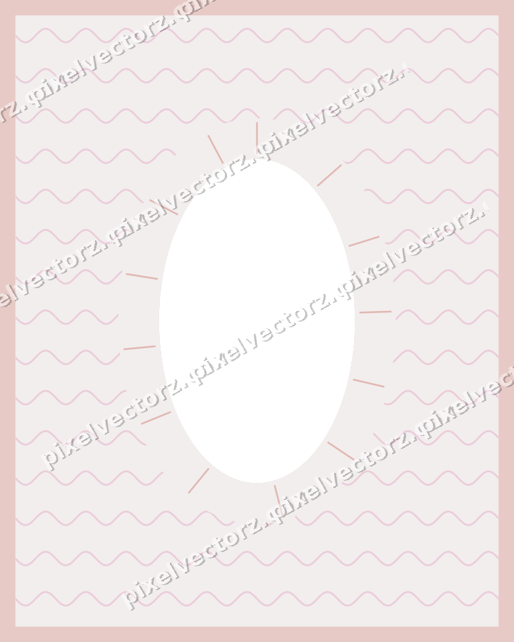 Decorative patterned mat frame in pale pink with wavy lines