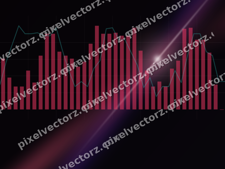 Leuchtender Neon Diagramm Hintergrund in Rosa und Bernstein