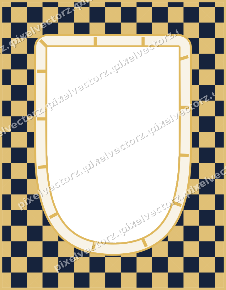 Decorative patterned mat frame in dark blue with harlequin diamonds