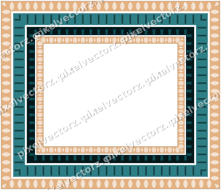 Decorative picture frame border in dark teal with leaf moulding