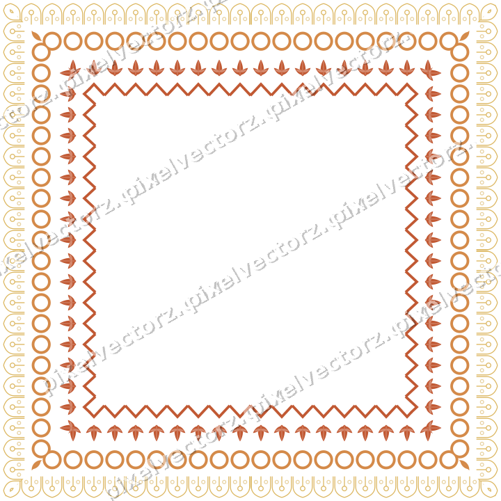 Decorative picture frame border in orange and amber with acanthus leaf