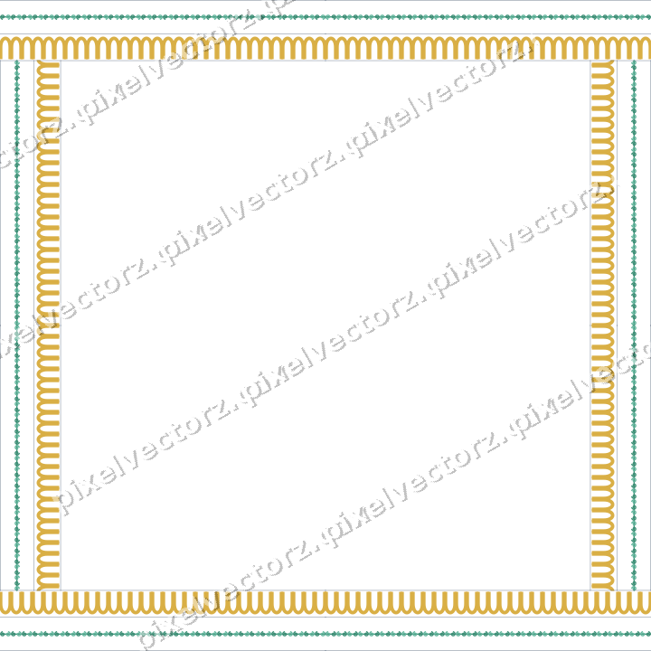 Decorative picture frame border in amber and green with arcade frieze