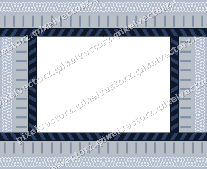 Decorative picture frame border in dark blue with guilloche band
