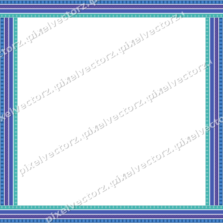 Decorative picture frame border in blue and cyan with gothic tracery