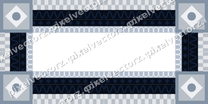 Decorative picture frame border in dark blue with arcade frieze