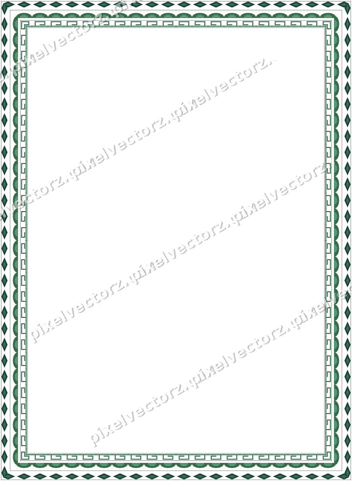 Decorative picture frame border in dark green with diamond band