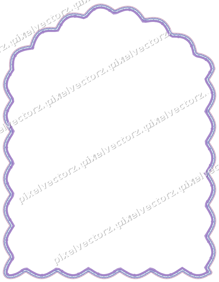 Decorative line art frame in purple and blue with label plaque