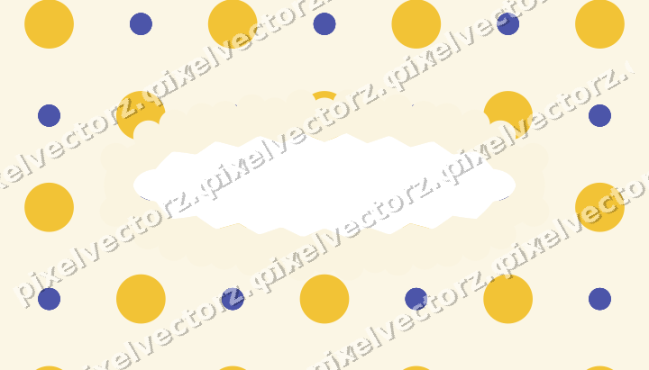 Decorative patterned mat frame in dark blue and amber with polka dots