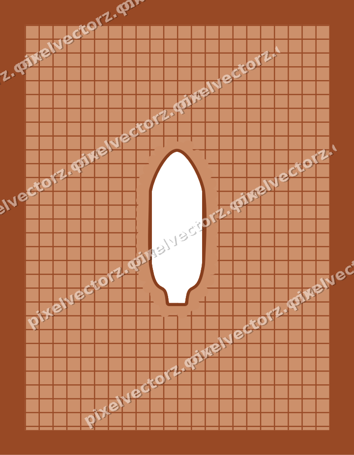 Decorative patterned mat frame in orange and blue with grid check