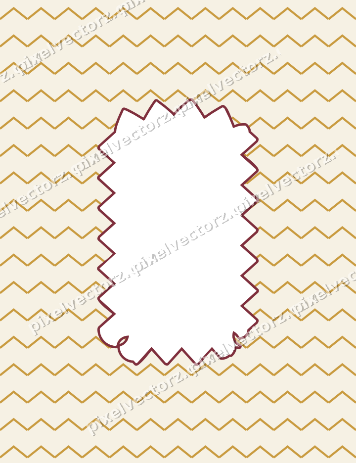 Decorative patterned mat frame in dark pink and amber with zigzag