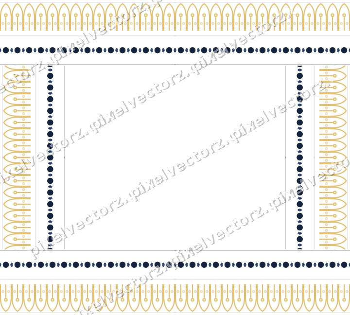 Decorative picture frame border in dark blue with gothic tracery