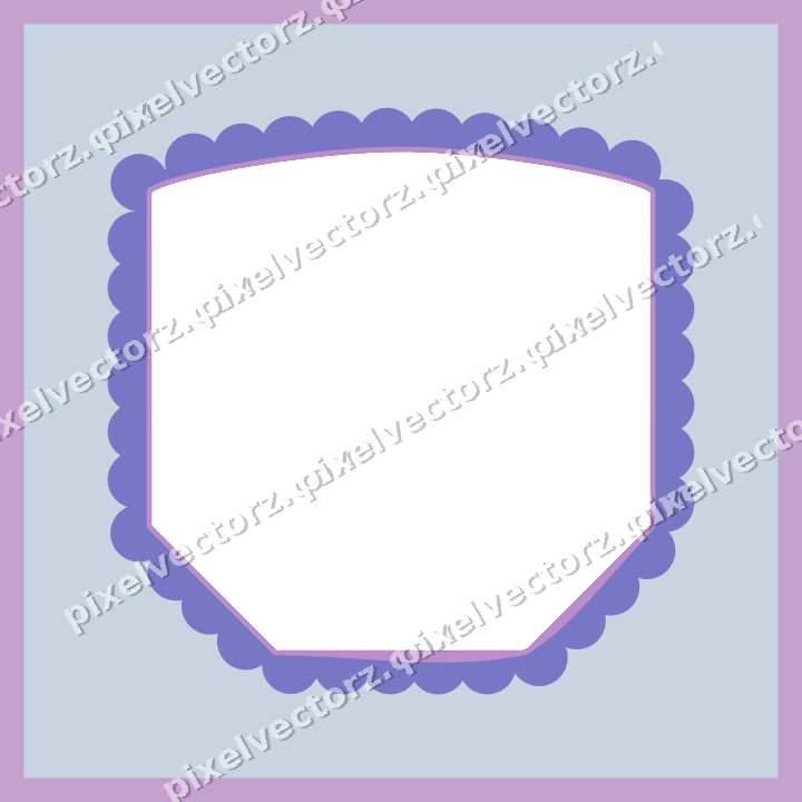 Decorative patterned mat frame in purple and blue with plain ground