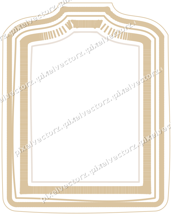 Decorative line art frame in amber and pale orange with label plaque