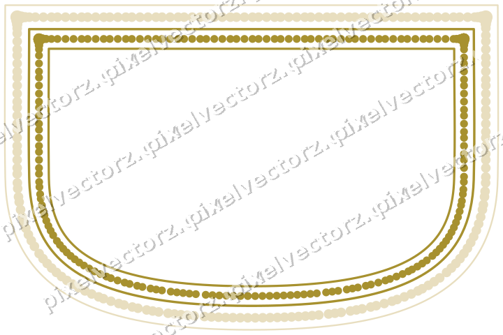 Decorative line art frame in dark pink and red with shield