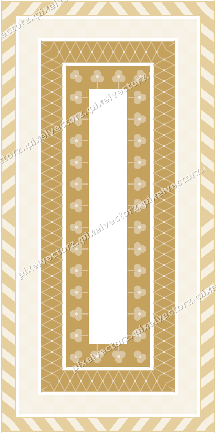 Decorative picture frame border in dark pink and red with trefoil band