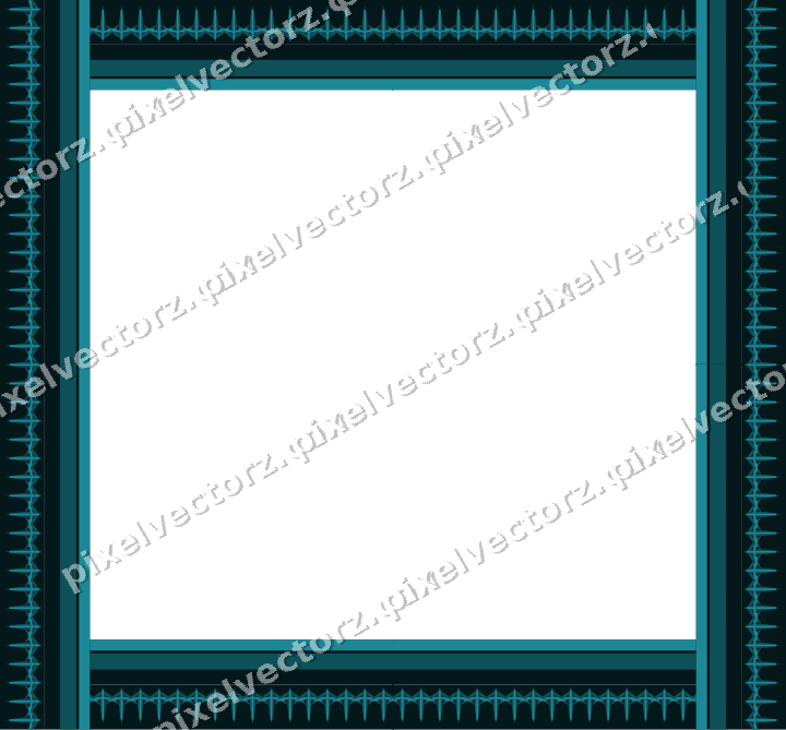 Decorative picture frame border in dark teal with acanthus leaf