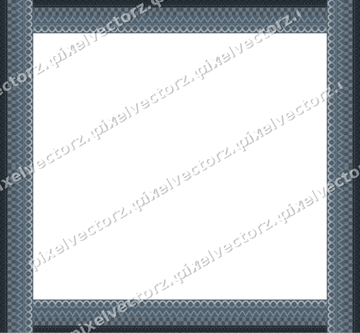 Decorative picture frame border in blue and orange with zigzag