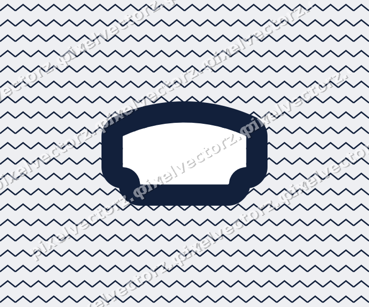 Decorative patterned mat frame in dark blue and white with zigzag