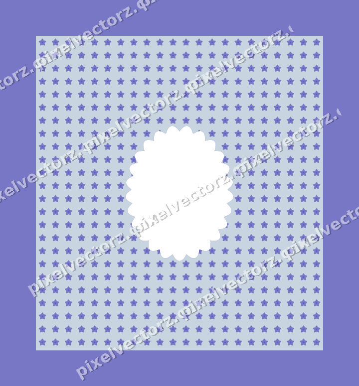 Decorative patterned mat frame in purple and blue with small blossoms