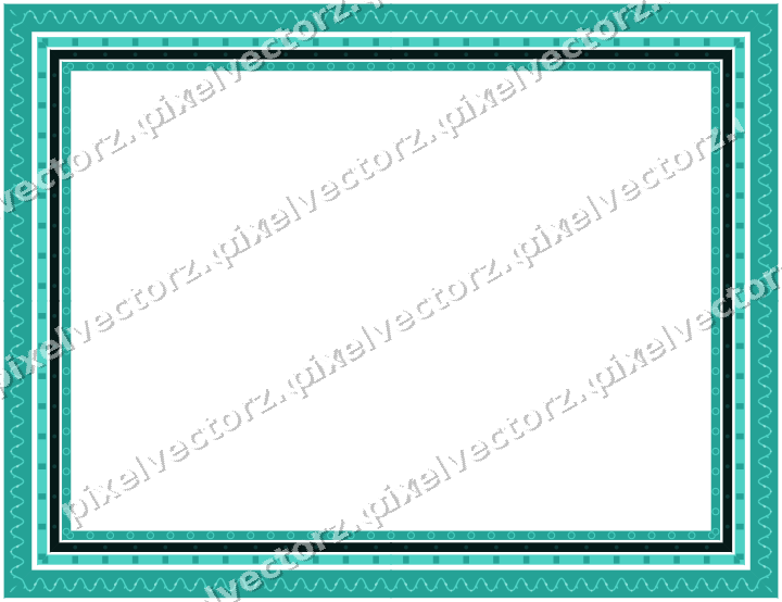 Decorative picture frame border in orange and teal with ring chain