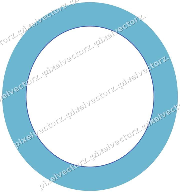 Decorative line art frame in blue and cyan with oval and solid band