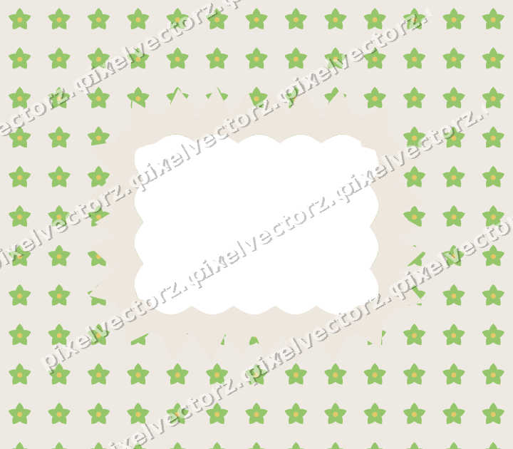 Decorative patterned mat frame in lime and yellow with small blossoms