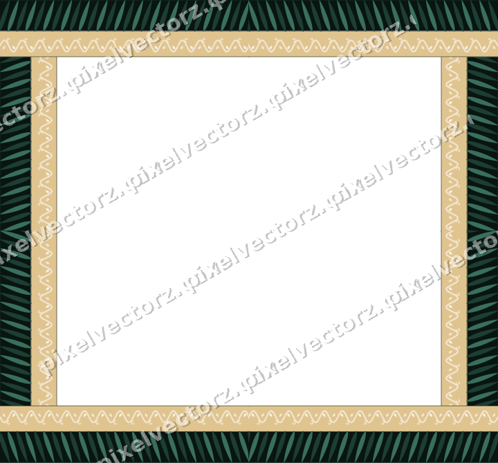 Decorative picture frame border in dark green with rope moulding
